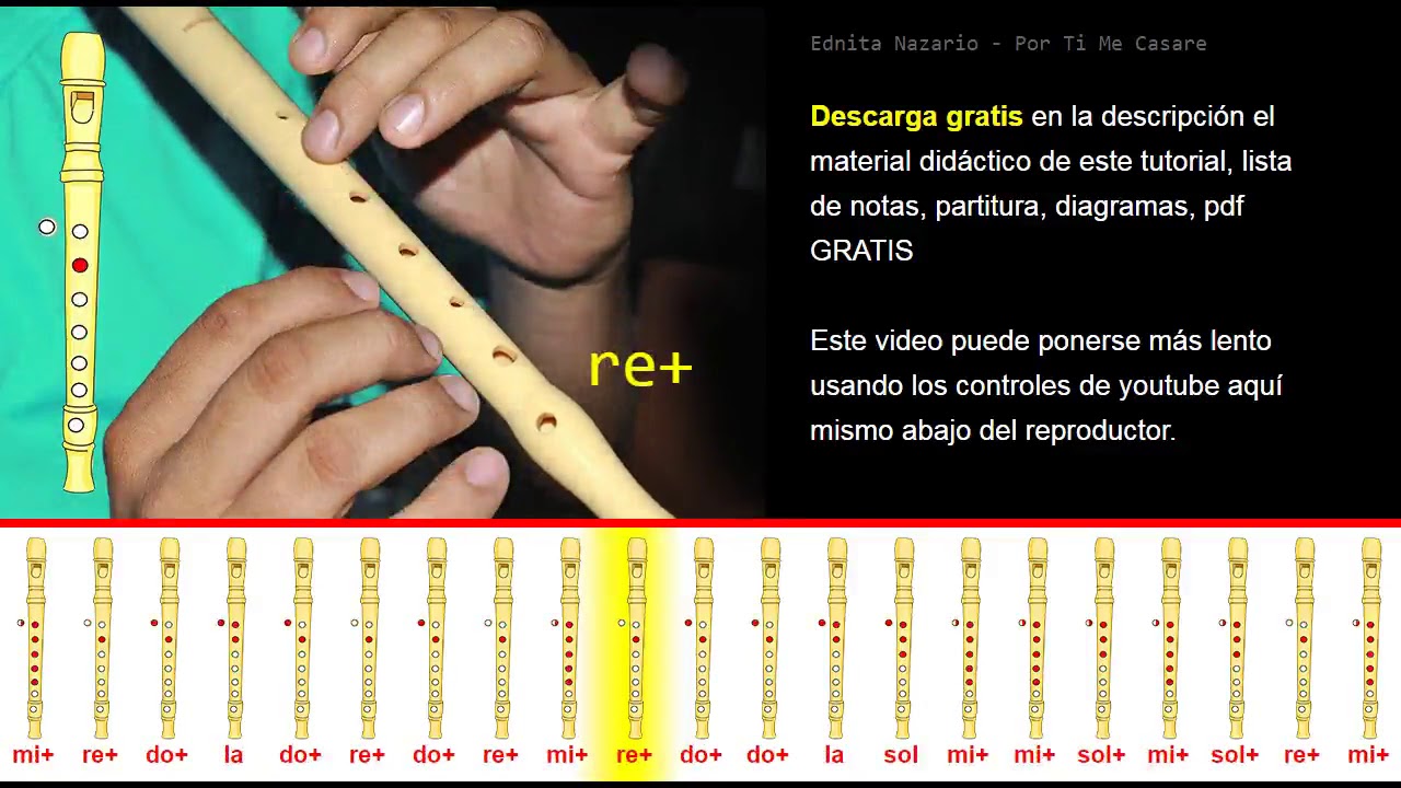 Notas para flauta (ES): Por ti me casaré (Eros Ramazzotti), notas para flauta