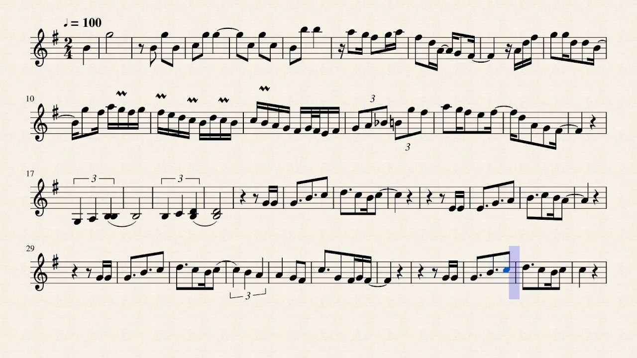 Notas para flauta (ES): Tabaco y Chanel (Bacilos), notas para flauta